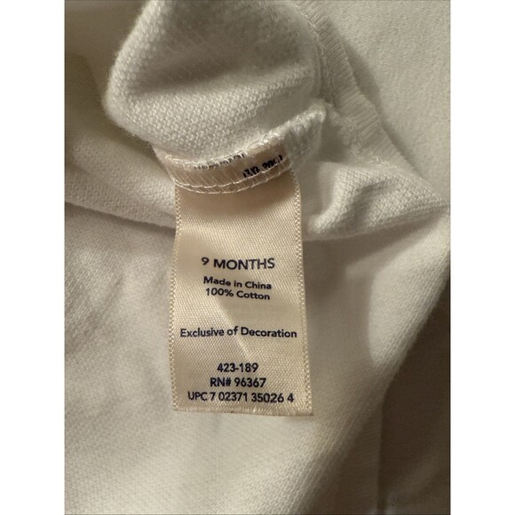 Oshkosh B’gosh White Collared One Piece, Snap, With Dog Patch, RN96367,Size 9m - Picture 5 of 6